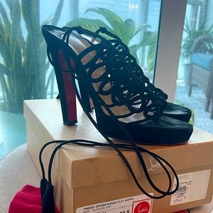Christian Louboutin Suede Strappy Heels, Eur size 40
